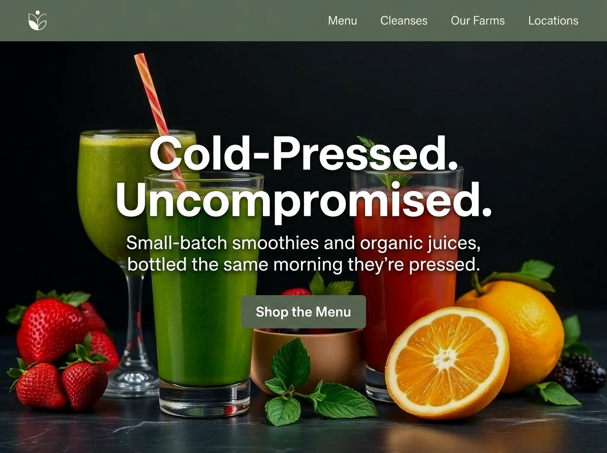 Noctura — Smoothies & Juices / 2026 website case study